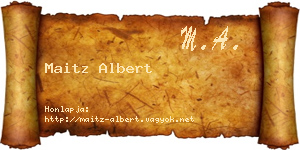 Maitz Albert névjegykártya
